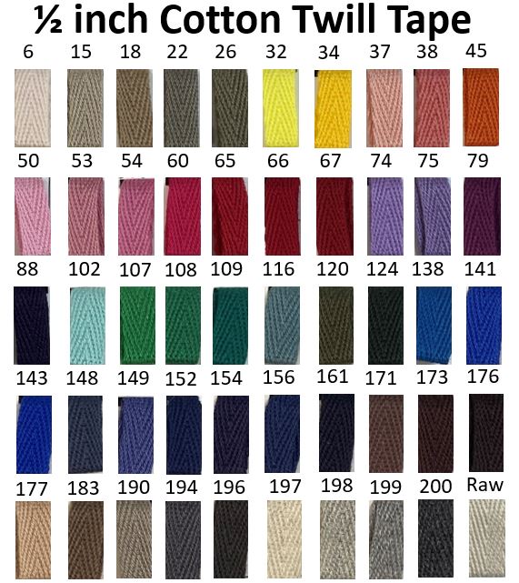 1/2 Inch Cotton Herringbone Twill Tape