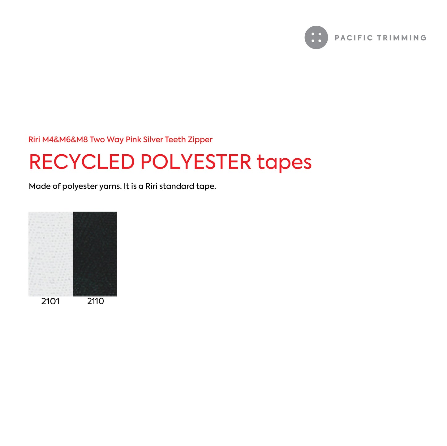 M4, M6 & M8 Two Way Pink Silver Teeth Metal Zipper (Matte Finish)