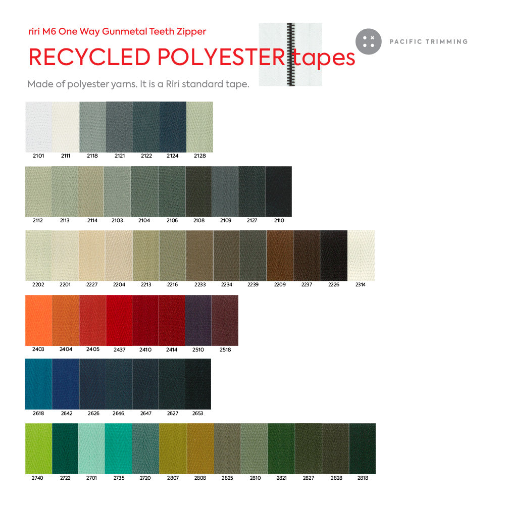 M6 One Way Gunmetal Teeth Metal Zipper