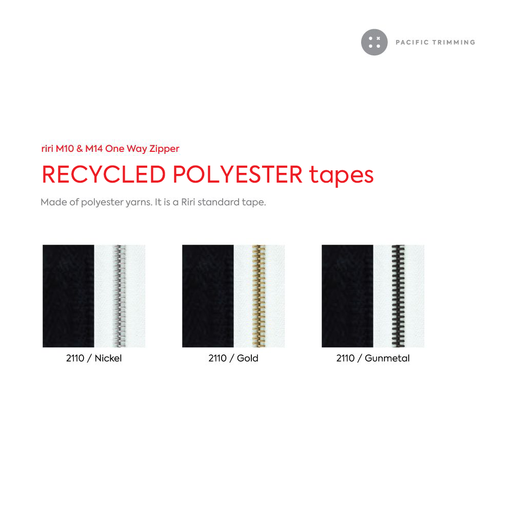 M10 & M14 One Way Metal Zipper