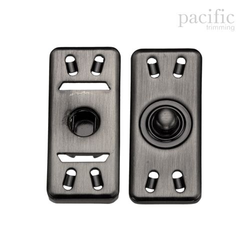 39mm Rectangle Sew-On Snaps Gunmetal