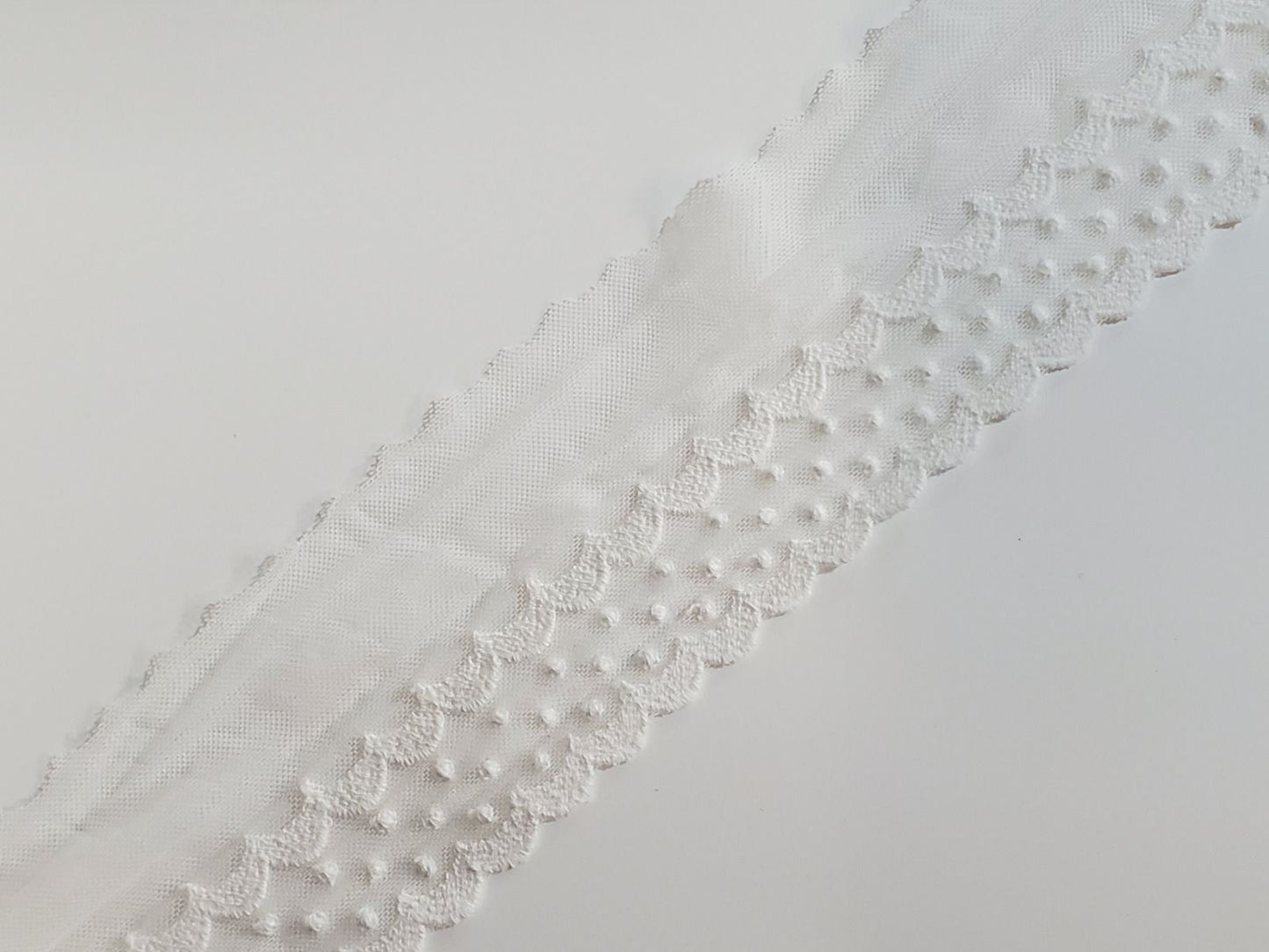 2.75 Inch Sheer White Lace Trim
