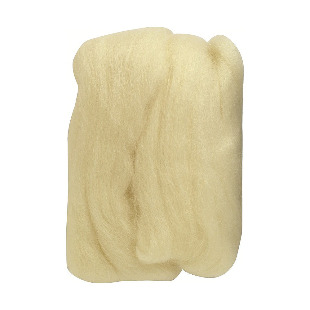 Clover Natural Wool Roving Off White 20g (0.7 oz)