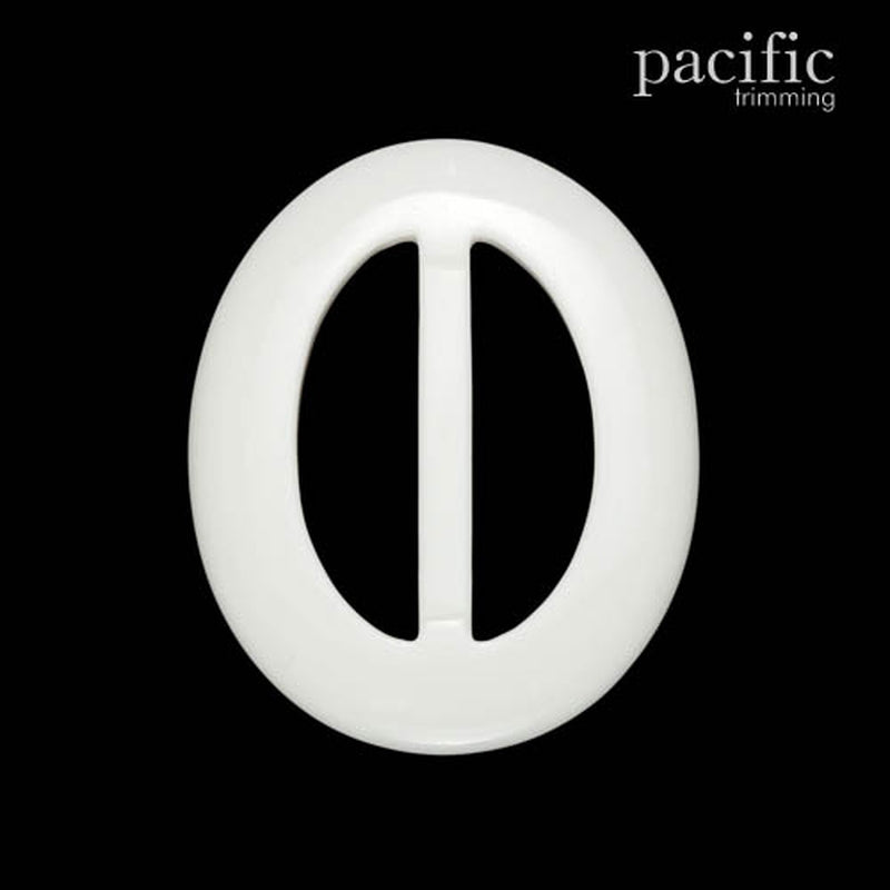 2 Inch Acrylic Oval White Buckle