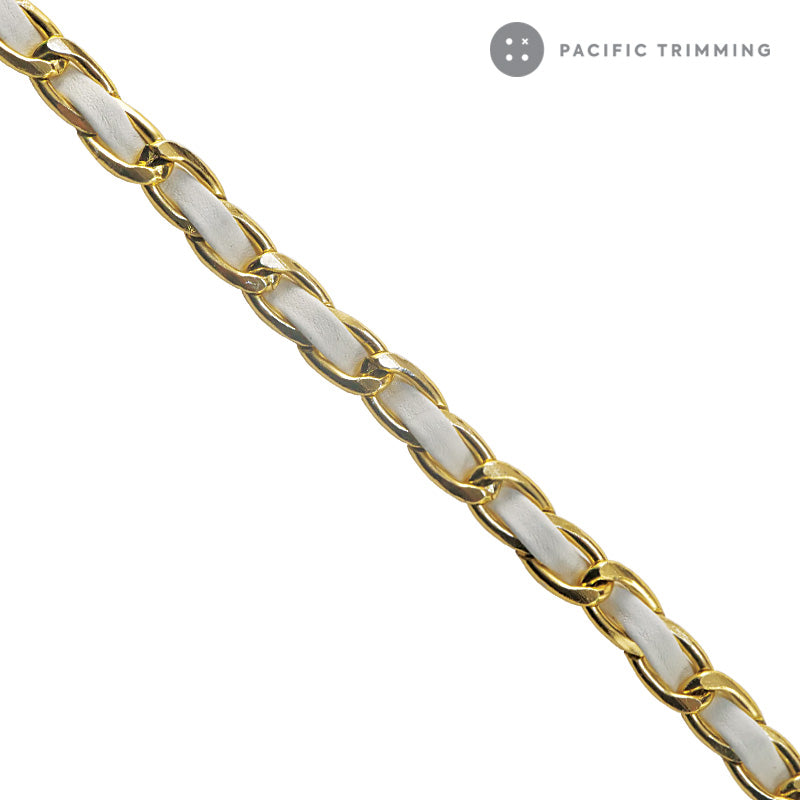 Metal Chain with Leather Trim