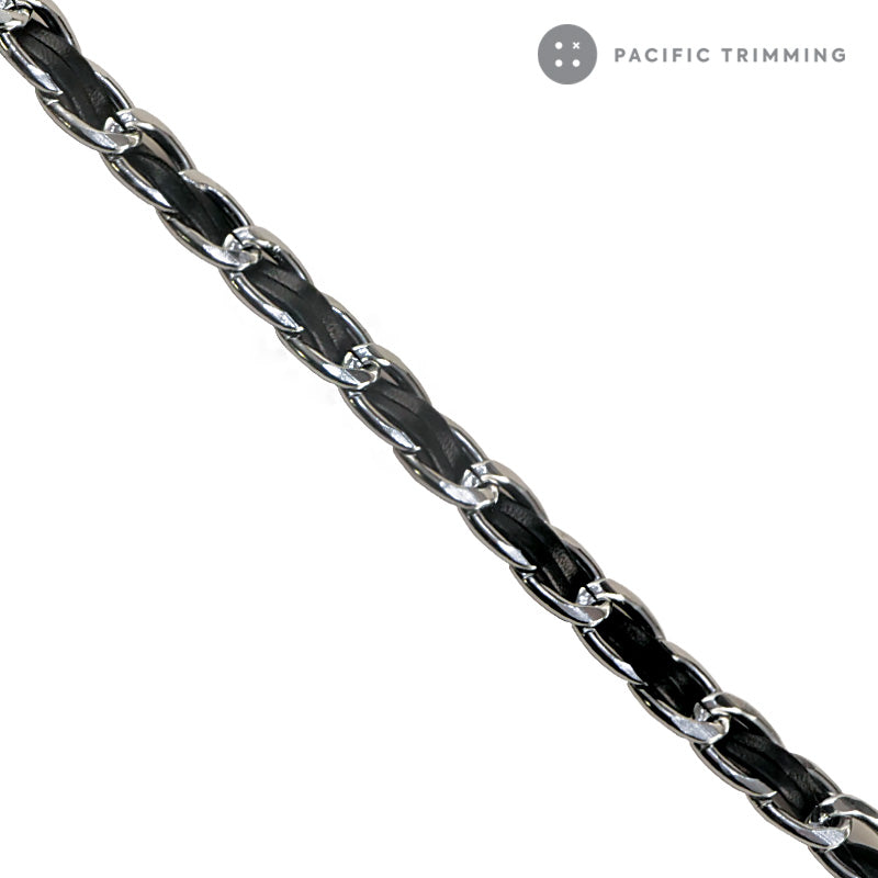 Metal Chain with Leather Trim