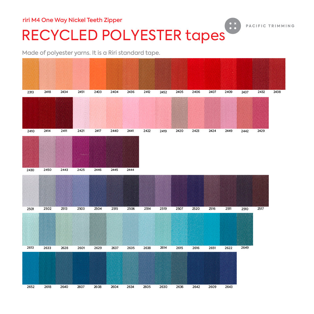 M4 One Way Nickel Teeth Metal Zipper