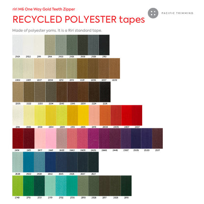 M6 One Way Gold Teeth Metal Zipper