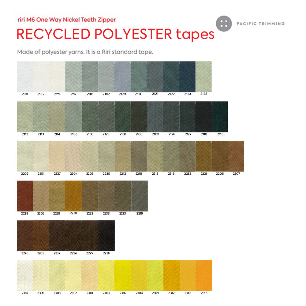 M6 One Way Nickel Teeth Metal Zipper