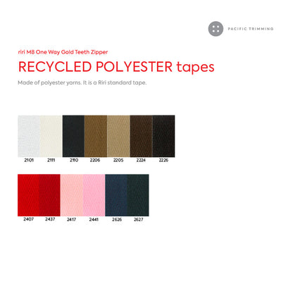 M8 One Way Gold Teeth Metal Zipper