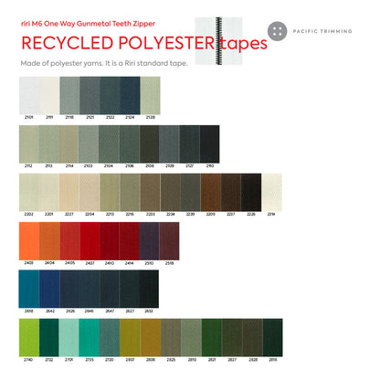 M6 One Way Gunmetal Teeth Metal Zipper