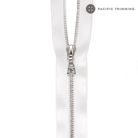 M4 One Way Satin Tape Nickel Teeth Zipper