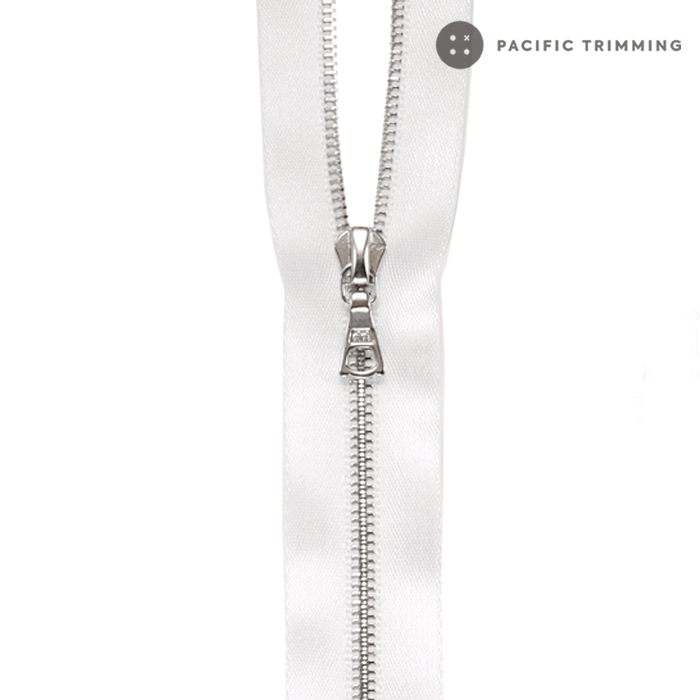 M6 One Way Satin Tape Nickel Teeth Zipper