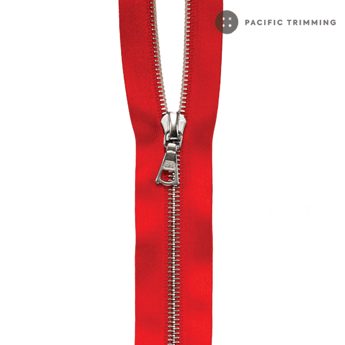 M6 One Way Satin Tape Nickel Teeth Zipper