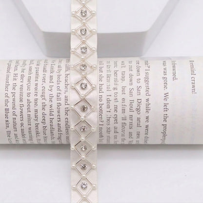 Beaded Rhinestone Lace Trim for Bridal & Couture