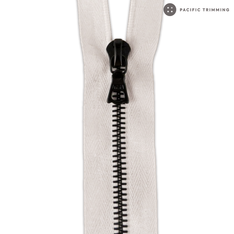 M6 One Way Black Teeth Metal Zipper