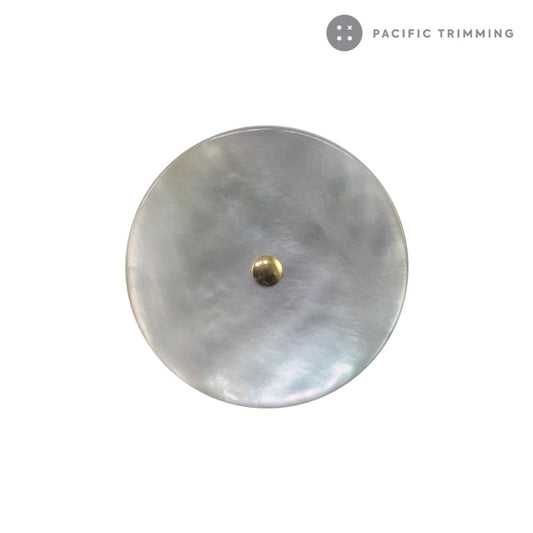 No hole Genuine Mother of Pearl & Shell Shank Button Gold