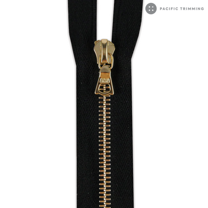 M8 One Way Gold Teeth Metal Zipper