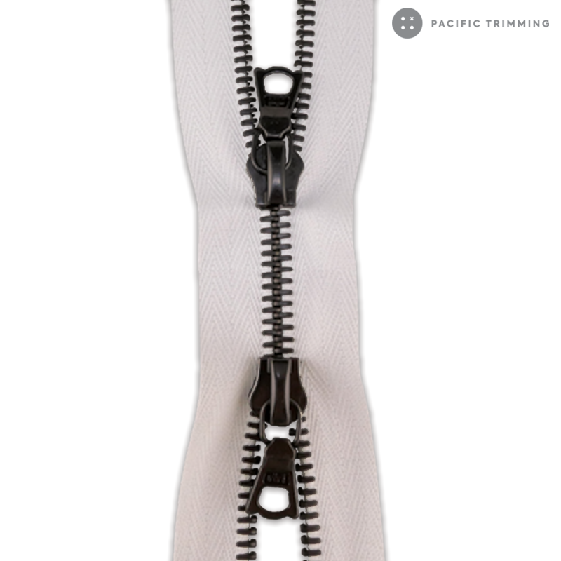 M6 Two Way Gunmetal Teeth Metal Zipper