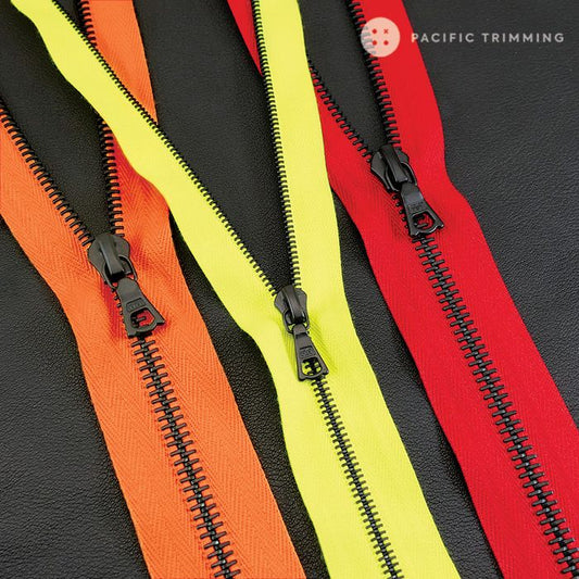 M4 One Way Fluo Special Tape Matte Black Teeth Zipper