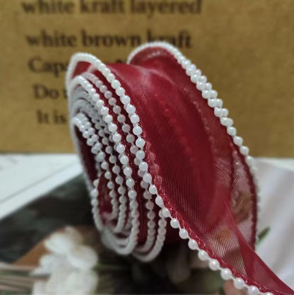 Pearl Fishtail Organza Ribbon 4cm