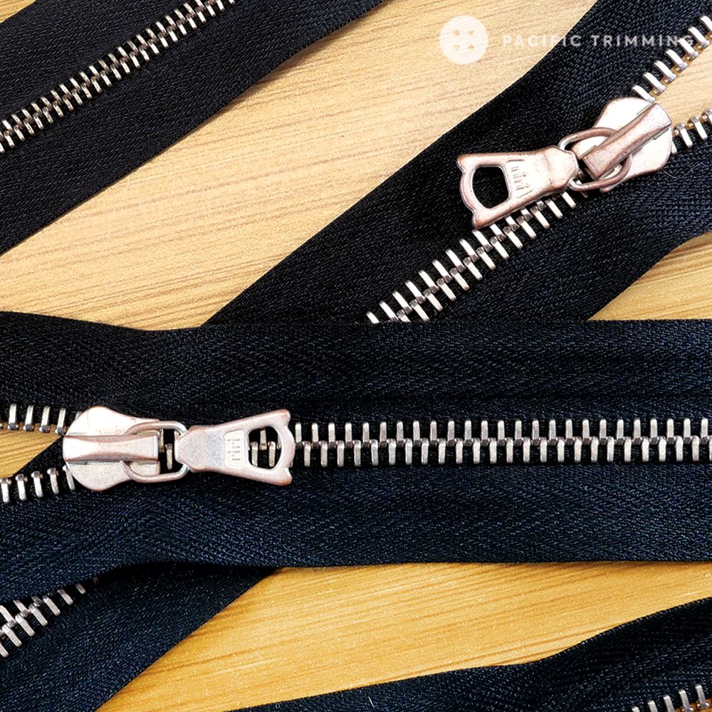 M4, M6 & M8 Two Way Pink Silver Teeth Metal Zipper (Matte Finish)