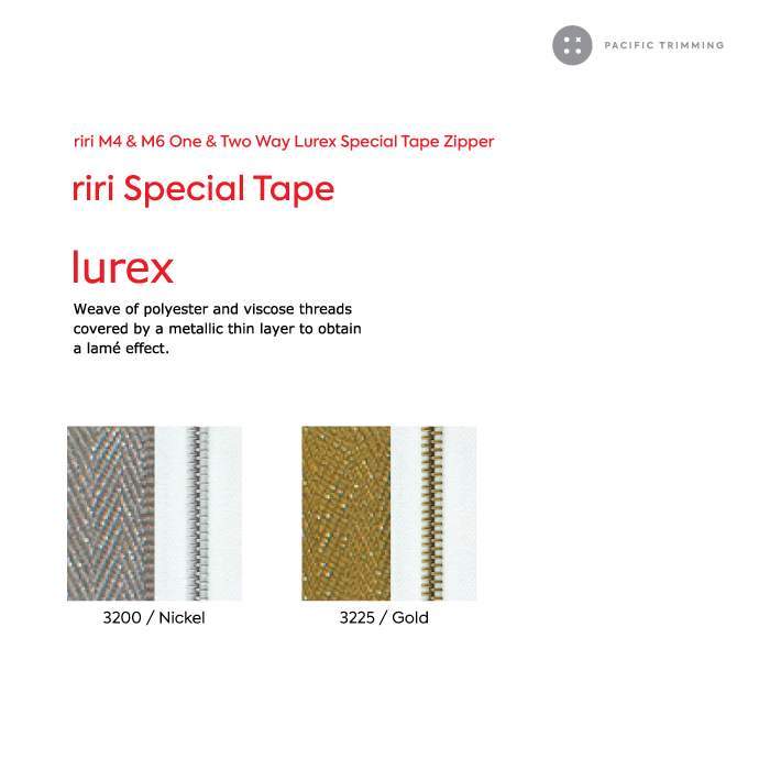 M6 One Way Lurex Special Tape Zipper