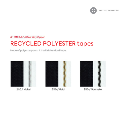 M10 & M14 One Way Metal Zipper