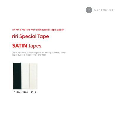 M4, M6 Two Way Satin Special Tape Zipper