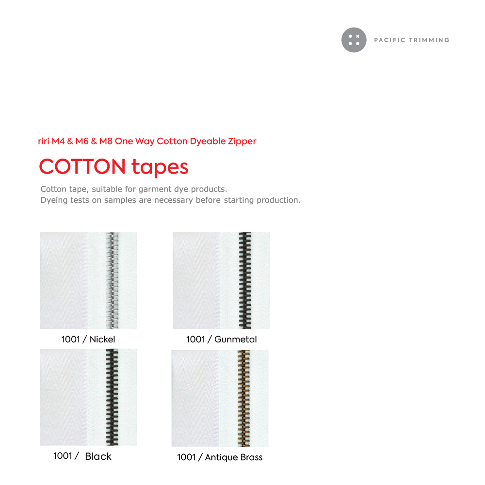 M8 Two Way Cotton Tape Dyeable Zipper