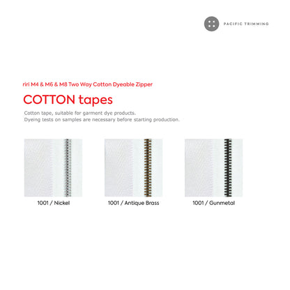 M4 Two Way Cotton Tape Dyeable Zipper