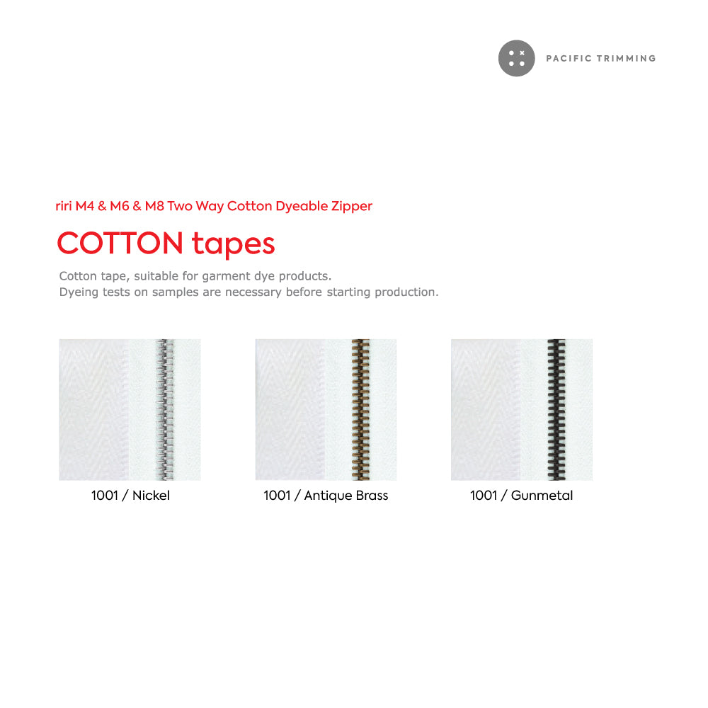 M8 Two Way Cotton Tape Dyeable Zipper