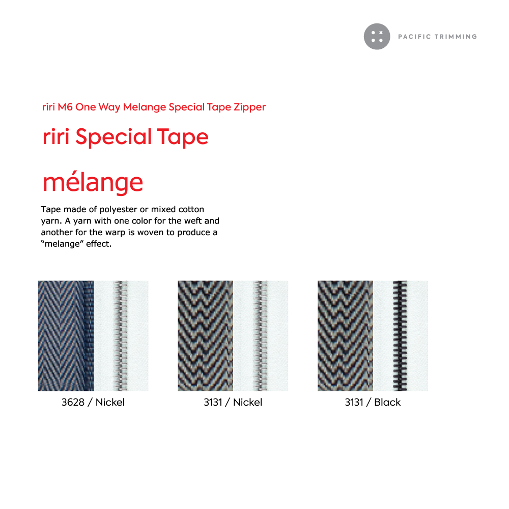 M6 One Way Melange Special Tape Zipper