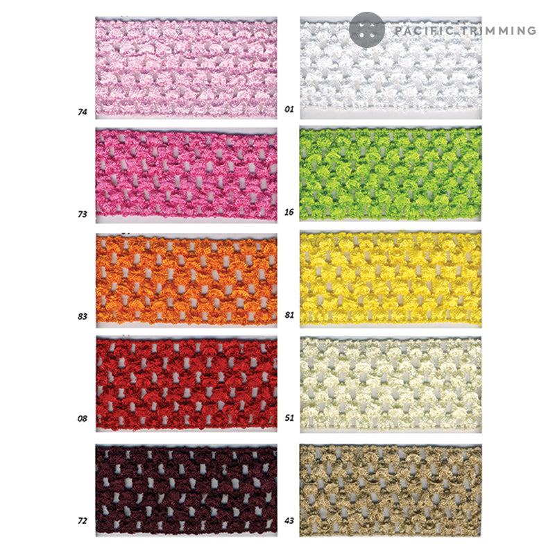 40mm 1 1/2" Crochet Elastic Multiple Colors