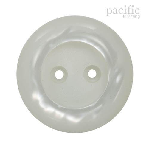 Concave 2 Hole Polyester Jacket Coat Button White