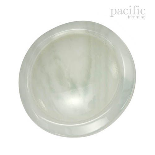 Marble Round Dome Shape Polyester Tunnel Shank Jacket Coat Button White