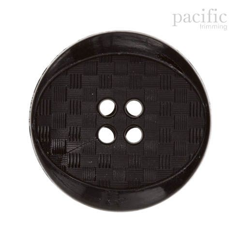 4 Hole Concave Checkered Patterned Nylon Decorative Button 