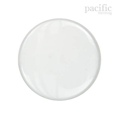 Round Flat Shape Nylon Shank Button 125526BA White
