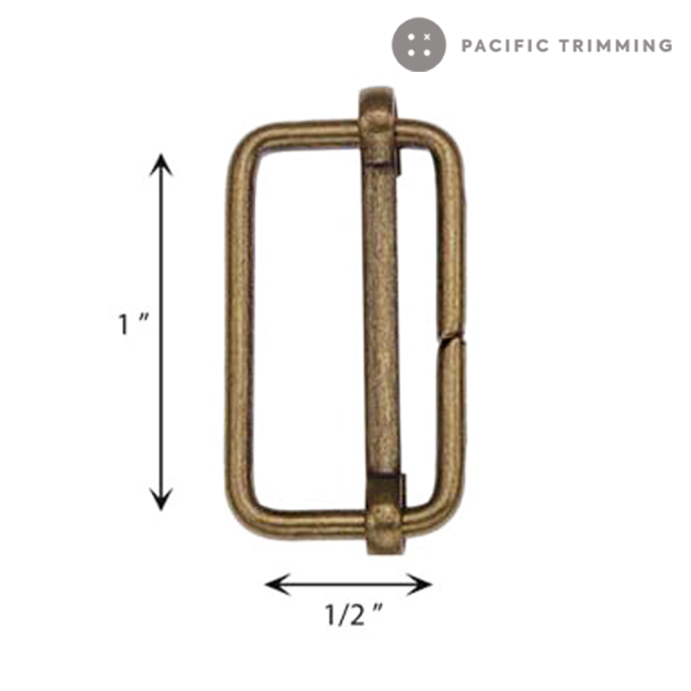 Metal Adjuster Slider Antique Brass 2 Sizes