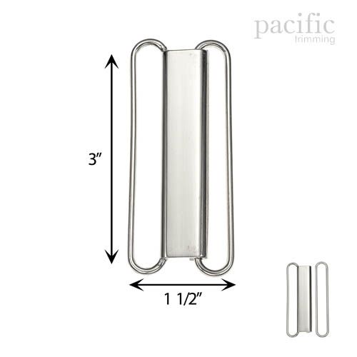 3 Inch Front Buckle Closure Silver