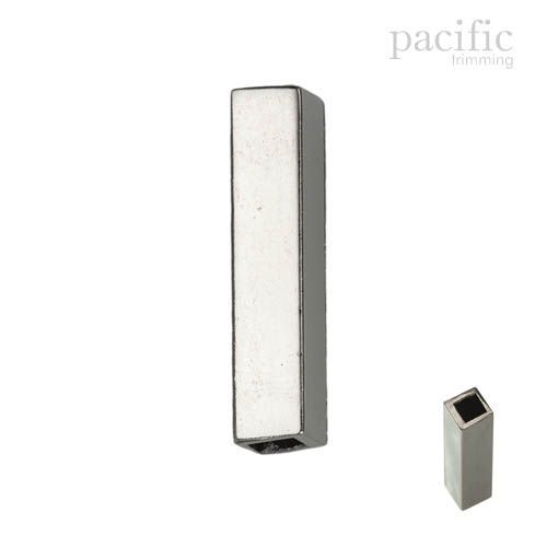 4mm Metal Bar Cord End Silver