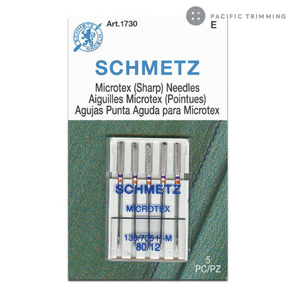 Schmetz Microtex (Sharp) Needles, Size 80/12