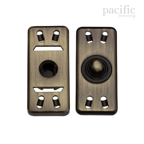 39mm Rectangle Sew-On Snaps Antique Brass