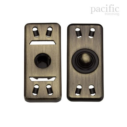39mm Rectangle Sew-On Snaps Antique Brass