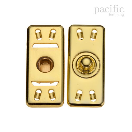39mm Rectangle Sew-On Snaps Gold