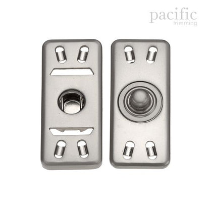 39mm Rectangle Sew-On Snaps Matte Silver