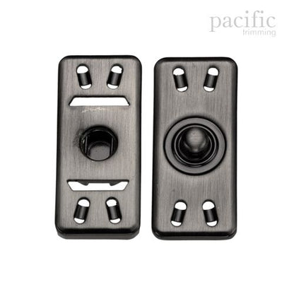 39mm Rectangle Sew-On Snaps Gunmetal