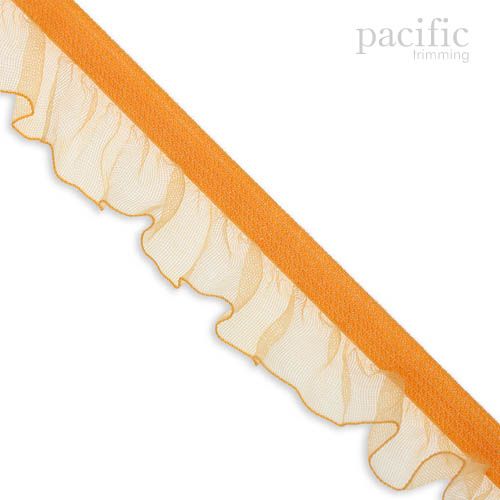 20mm Sheer Stretch Ruffle Elastic Trim 280042RF Orange