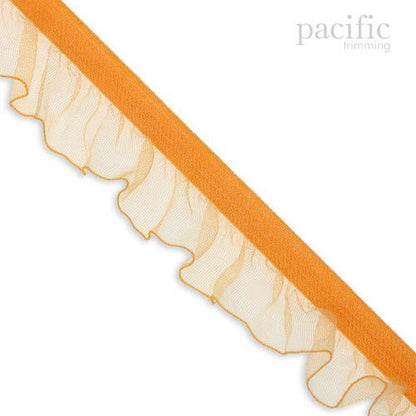 20mm Sheer Stretch Ruffle Elastic Trim 280042RF Orange