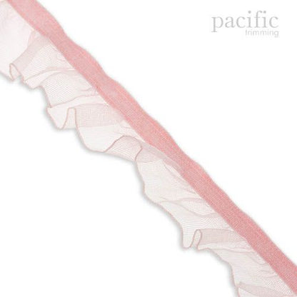 20mm Sheer Stretch Ruffle Elastic Trim 280042RF Light Pink